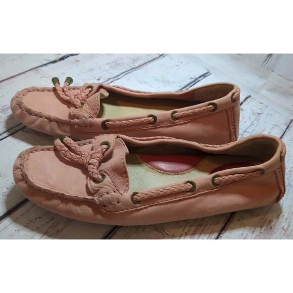 Frye Reagan Braided Lace Driving  Moc Loafer‎  Rose Pink - Women's 5.5M - Picture 2 of 7